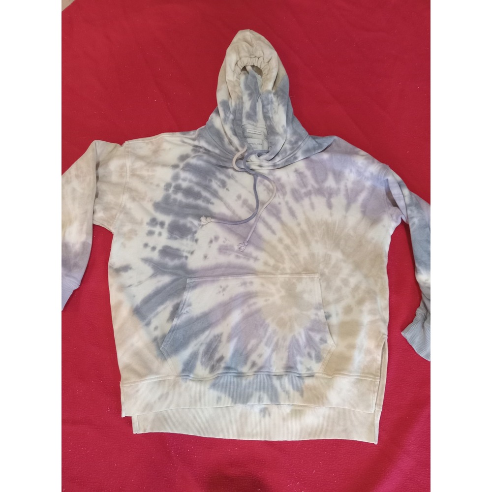 American Eagle Jeggings Fit Hoodie Tie Dye Purple Grey Tan Sweatshirt Small